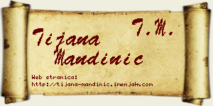 Tijana Mandinić vizit kartica